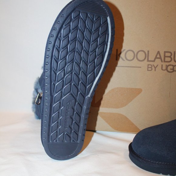 NIB UGG KOOLABURRA CLASSIC SHORT ARIBEL LEOPARD BLUE SUEDE FUR WINTER BO… - Picture 7 of 7